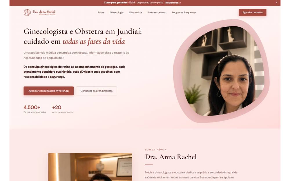 Site da Dra. Anna Rachel — ginecologia e obstetrícia